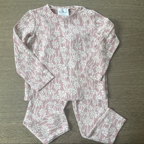 Le Petit Coco Pink/White Floral Shimmer Set Sz 3y - Picture 1 of 7